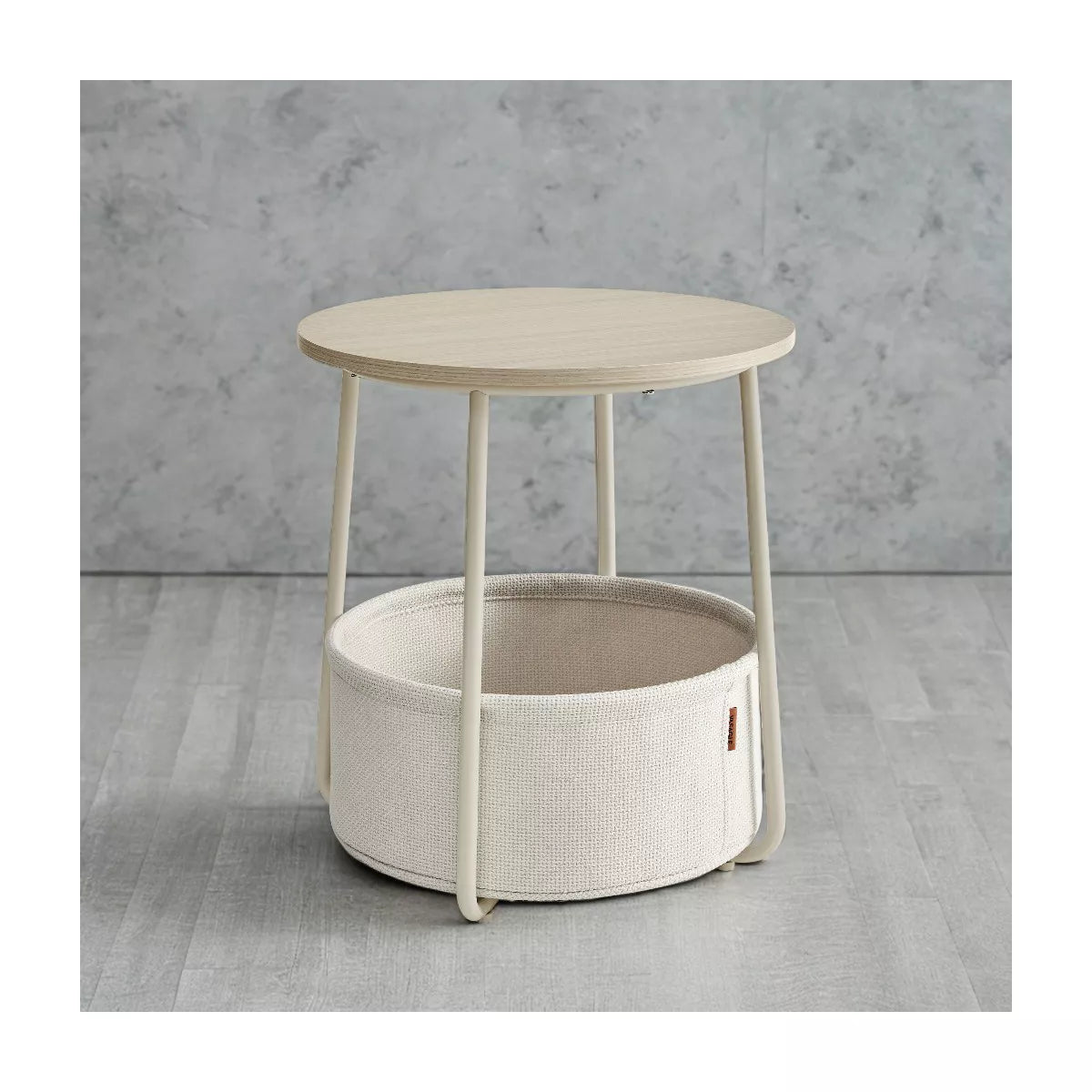 LEDREM Small Side Table with Storage round End Tables Living Room Side Tables for Small Spaces Bedroom