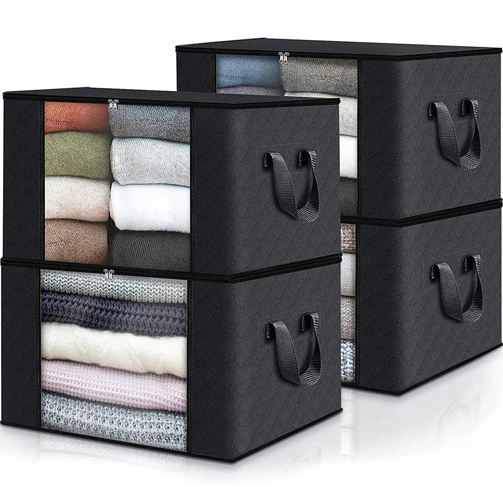Large Capacity Foldable Clothes Storage Bag – Blanket & Closet Organizer
