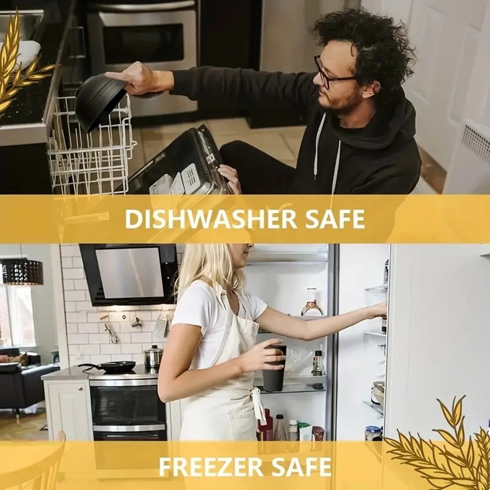 16-Piece Plastic Tableware Set - Durable, Stylish, and Easy to Clean for Everyday Use - White, Black, Gray