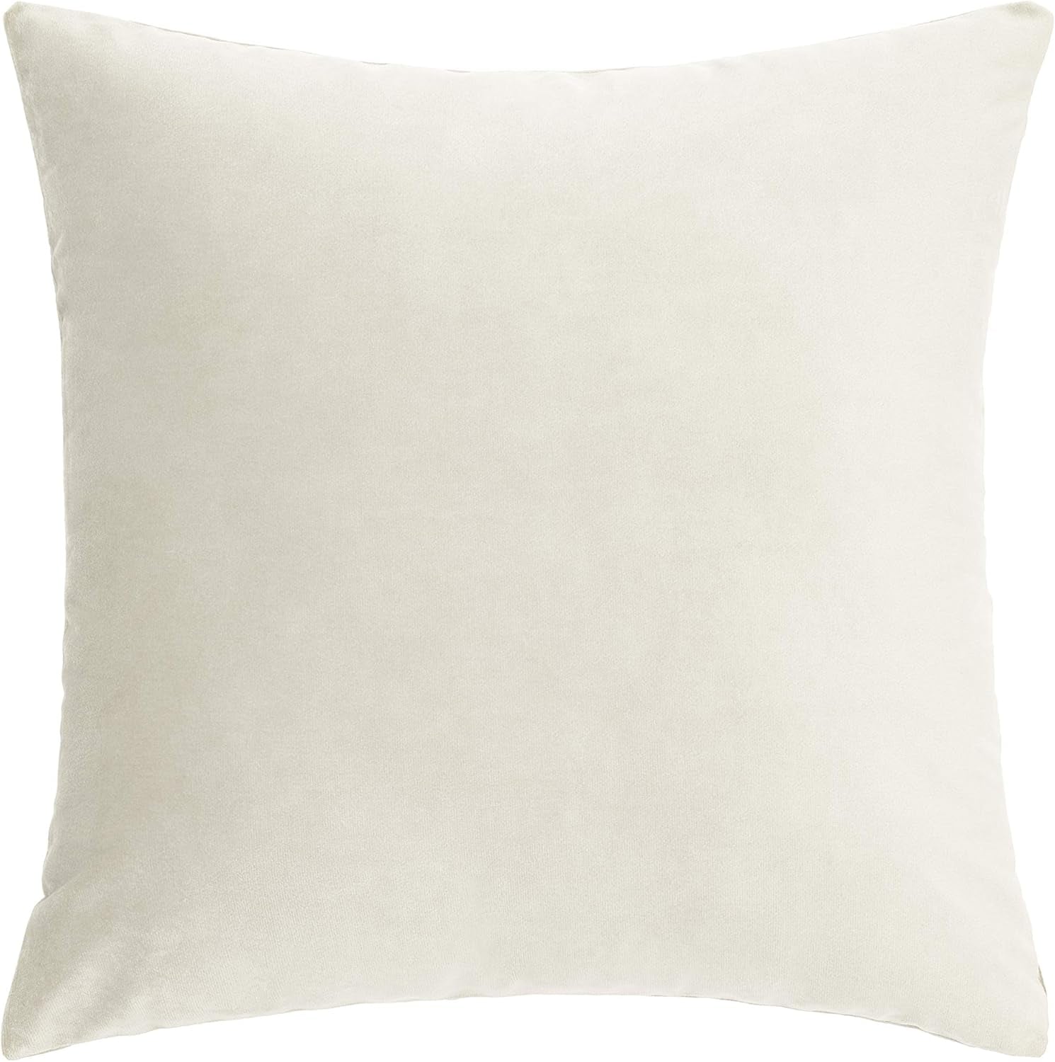 Beige Cream Velvet Throw Pillow Covers Decorative Cozy Cushion Cases Soft Solid Square Home Decor for Couch Car Sofa Bedroom Office 18X18 Inch Set of 2