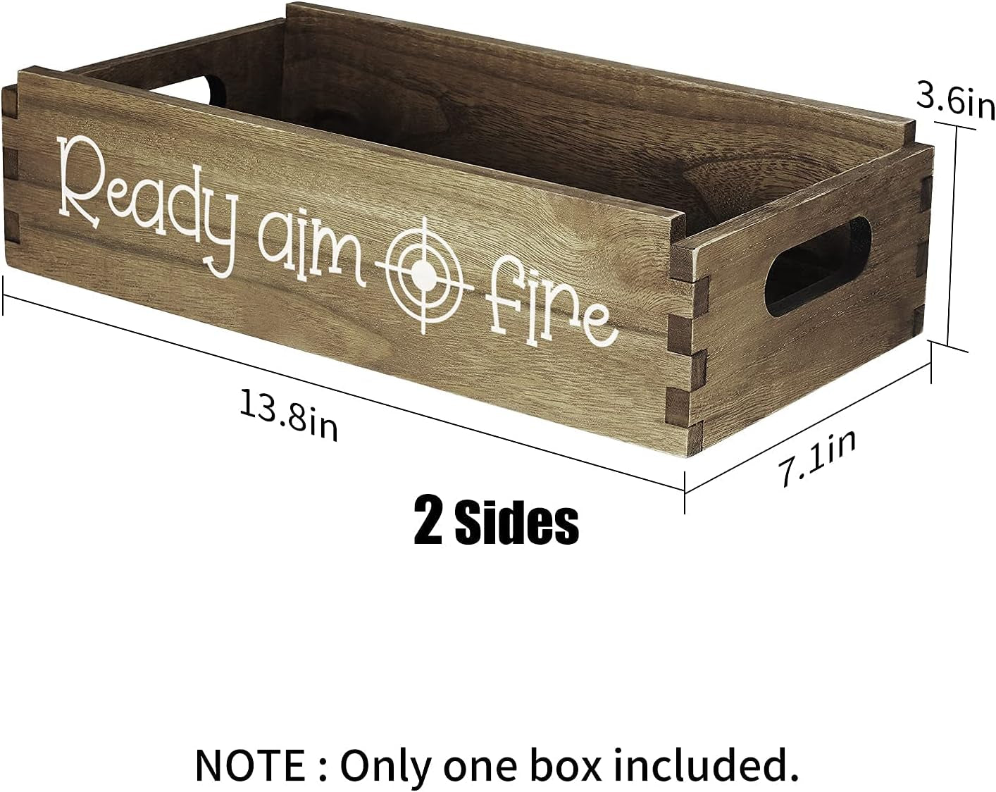 Toilet Paper Storage Basket Bathroom Decor Box -Ready Aim Fire, a Clean Bowl Is Our Goal-2 Sides Bathroom Box Funny Gifts for Men