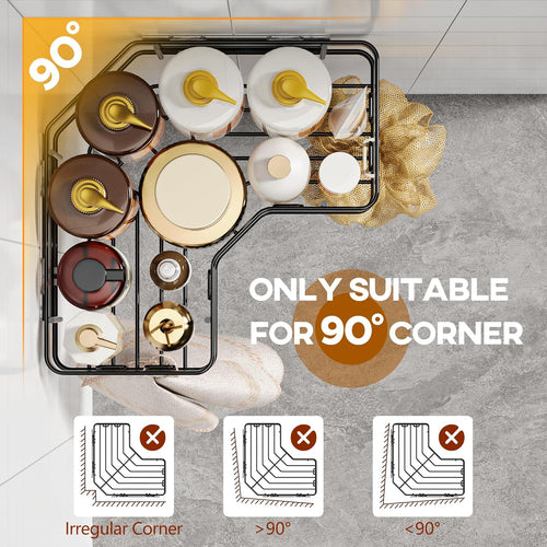 3 Pack Corner Shower Caddy with Soap Holder, Large Capacity Sturdy Easy Install No Drilling Stainless Steel Hold 40 LBS Shower Organizer Shelves Rack Storage for Family Renters Bathroom, Black